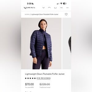 Quince Lightweight Down Puffer Jacket